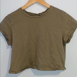 Olive green crop top